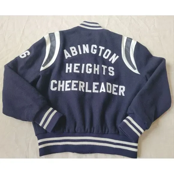 Vintage Abington Heights Cheerleader Varsity Jacket Capt Erin 60s 70s 80s Size L